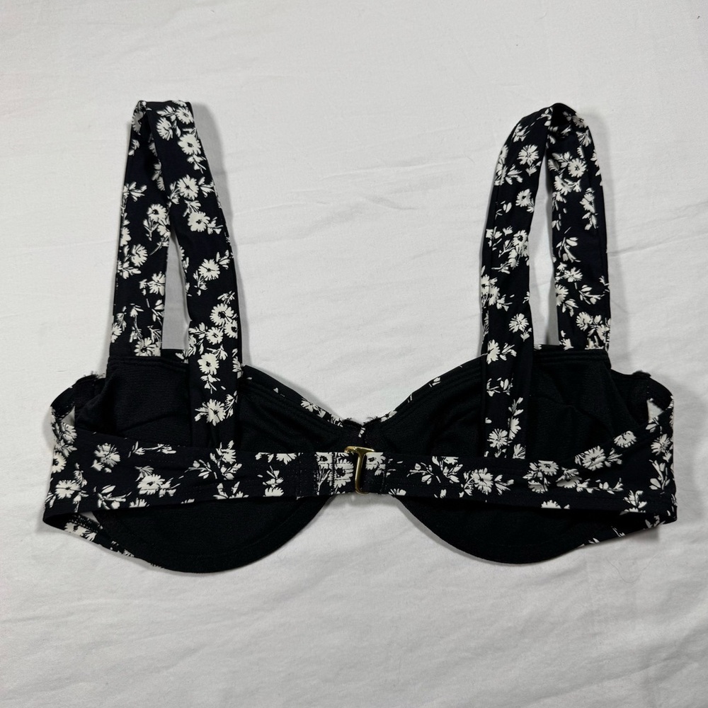 Freshwater Womens Black White Daisy Floral Underwire Bikini Top Size Small - Picture 4 of 6